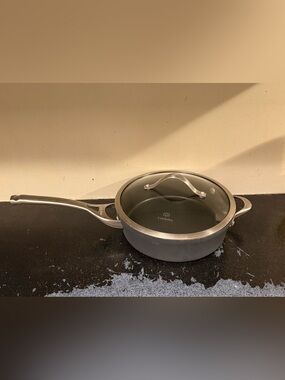 Calphalon #5003 3 Qt Sauté Pan + Double Handles Anodized Aluminum + Glass Lid
